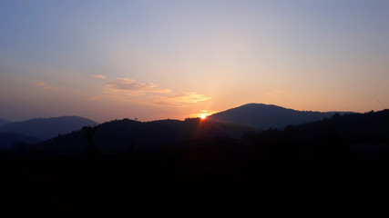 sunset in the mountains