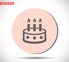 Cake vector icon , lorem ipsum Flat design