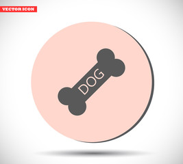 Dog bone vector icon , lorem ipsum Flat design