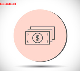 Dollar vector icon , lorem ipsum Flat design