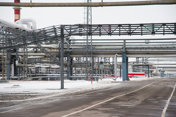 Oil and gas industrial. Oil refinery plant form industry