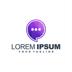 Obraz premium awesome chat gradient logo design