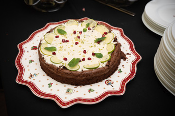 beautifully decorated cake on table 