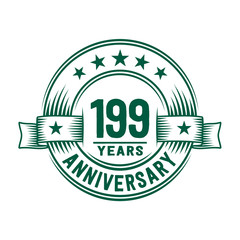 199 years logo design template. 199th anniversary vector and illustration.