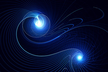 Fototapeta premium Abstract color dynamic background with lighting effect. Fractal wavy. Fractal art