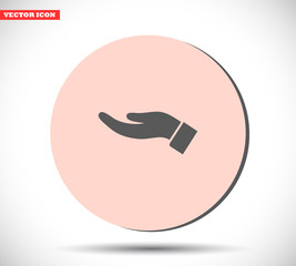 hand vector icon , lorem ipsum Flat design