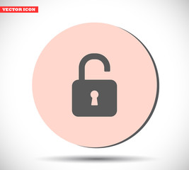 lock symbol on gray background , lorem ipsum Flat design