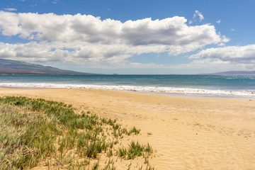 .Empty beach in on the Island of Maui in Hawaii