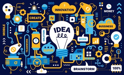 Vector creative business detailed illustration of bright mechani © wowomnom