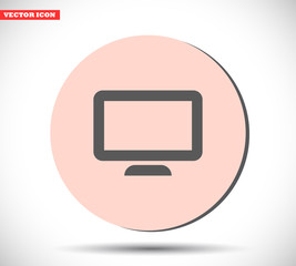 Monitor vector icon , lorem ipsum Flat design