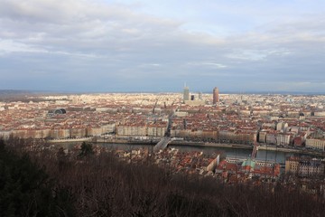 La ville de Lyon vue depuis la colline de Fourvière - Ville de Lyon - Département du Rhône - France