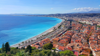 Fototapeta na wymiar Panorama of Nice city, Cote d'Azur, French riviera, France