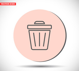 Trash vector icon , lorem ipsum Flat design