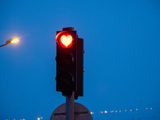 Feu rouge coeur