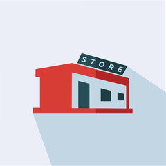 red color store flat vector icon - ui icon vector