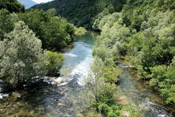 Fototapeta na wymiar Cetina river near Omis, Croatia