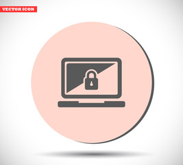 Laptop vector icon , lorem ipsum Flat design