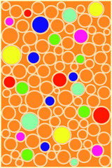 Background. Colored circles with a stroke on a colored background. Modern. Vector illustration