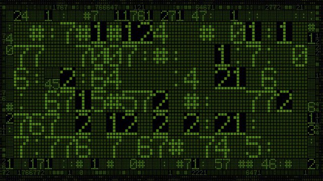 Glitch Numbers Digital Green 02