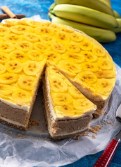 Tasty homemade banana cake with jelly