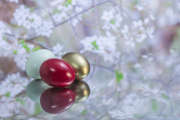 Easter Golden egg, background design, greeting card. Happy Easter!