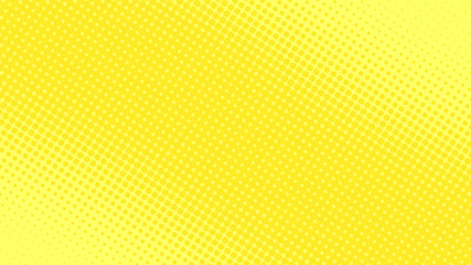 Bright yellow pop art background in retro comic style with halftone dot design, vector illustration eps10