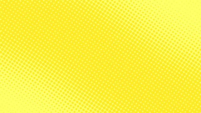 Fototapeta Bright yellow pop art background in retro comic style with halftone dot design, vector illustration eps10