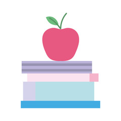 back to school education apple on stacked books literature