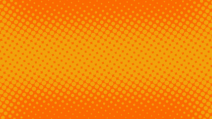 Orange pop art background in retro comic book style with halftone dotted design, vector illustration eps10