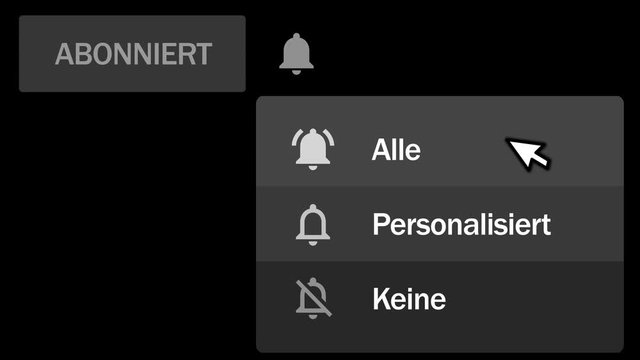 Transparenter Hintergrund Youtube Abonnieren Knopf mit Glocken Benachrichtigung Animation
