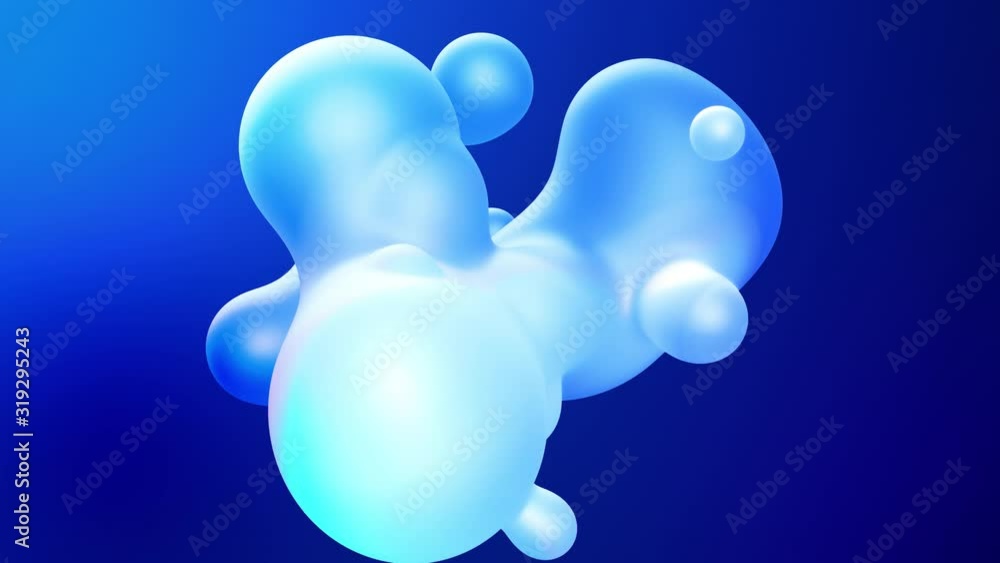Poster 3d abstract background with droplets of molten wax merge and fly apart drops in liquid. subsurface s