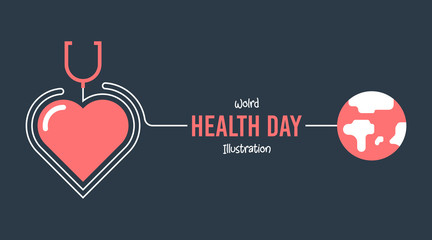 Flat world health day illustration vector - Powered by Adobe