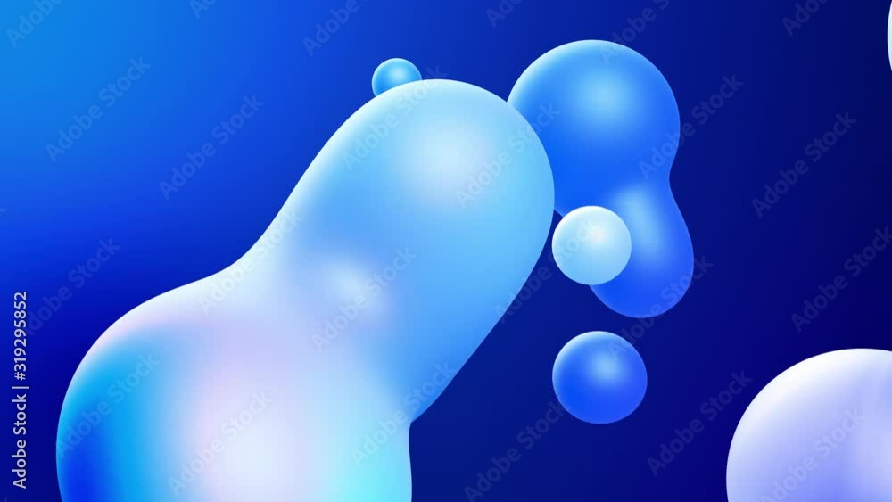Poster 3d abstract background with droplets of molten wax merge and fly apart drops in liquid. subsurface s