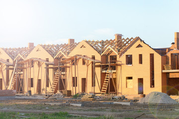 Naklejka premium Newly built homes in a residential estate