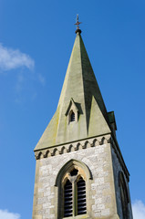 Fototapeta premium A square stone church steeple