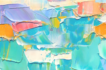 Textured Colorful Abstract Painting Background. Natural Texture of Oil Paint. High Detail.
