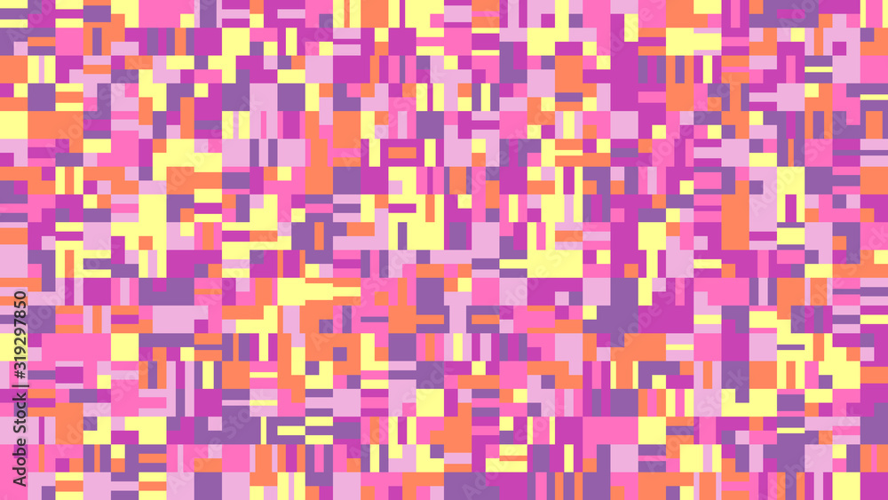 Poster chaotic colorful random rectangular mosaic pattern background - polygonal abstract vector design wit