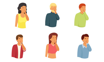 Men and women expressing grief, despair and frustration vector illustration