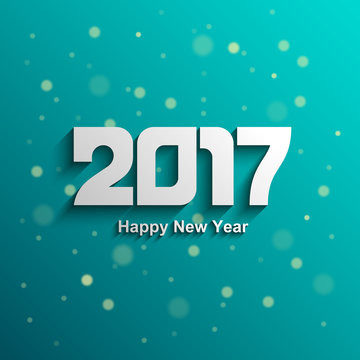 Vector 2017 Happy New Year background, Blue background and yellow snowflakes, Vector Eps 10