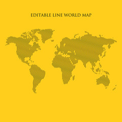 Abstract world map planet, lines, map halftone concept. infographic, icon.