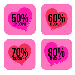 Set of Valentine's day Instagram or Social Media Offer Sale template. Creative universal Editable cards in trendy style with love for social media promo.