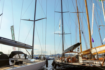 Obraz premium boats at harbour in Saint tropez, France