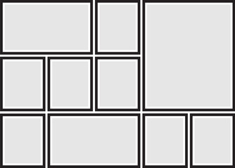 Vector frame for photos, pictures, photo collage, photo puzzle