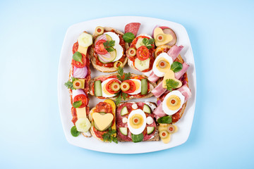 sandwich platter top view