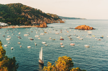 Beautiful landscape of Tossa de Mar, Costa Brava, Spain - obrazy, fototapety, plakaty