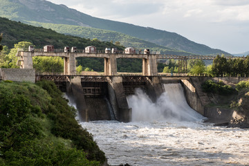 Mountain river dam  during summer season