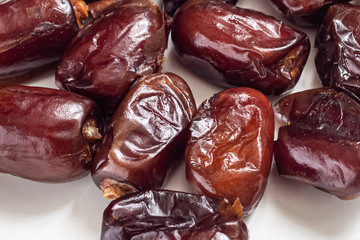 Shriveled dried dates taken in close up
