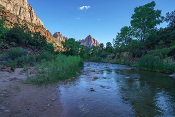 the watchman from parus trail in zion national park, usa