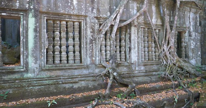 Beng Mealea ancient temple ruines in the middle of jungle forest in Sieam Ream, Cambodia