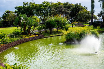 Naklejka premium The Chapel of Santa Caterina in Park dedicated to the saint overlooking the harbour in Funchal on the island of Madeira Portugal